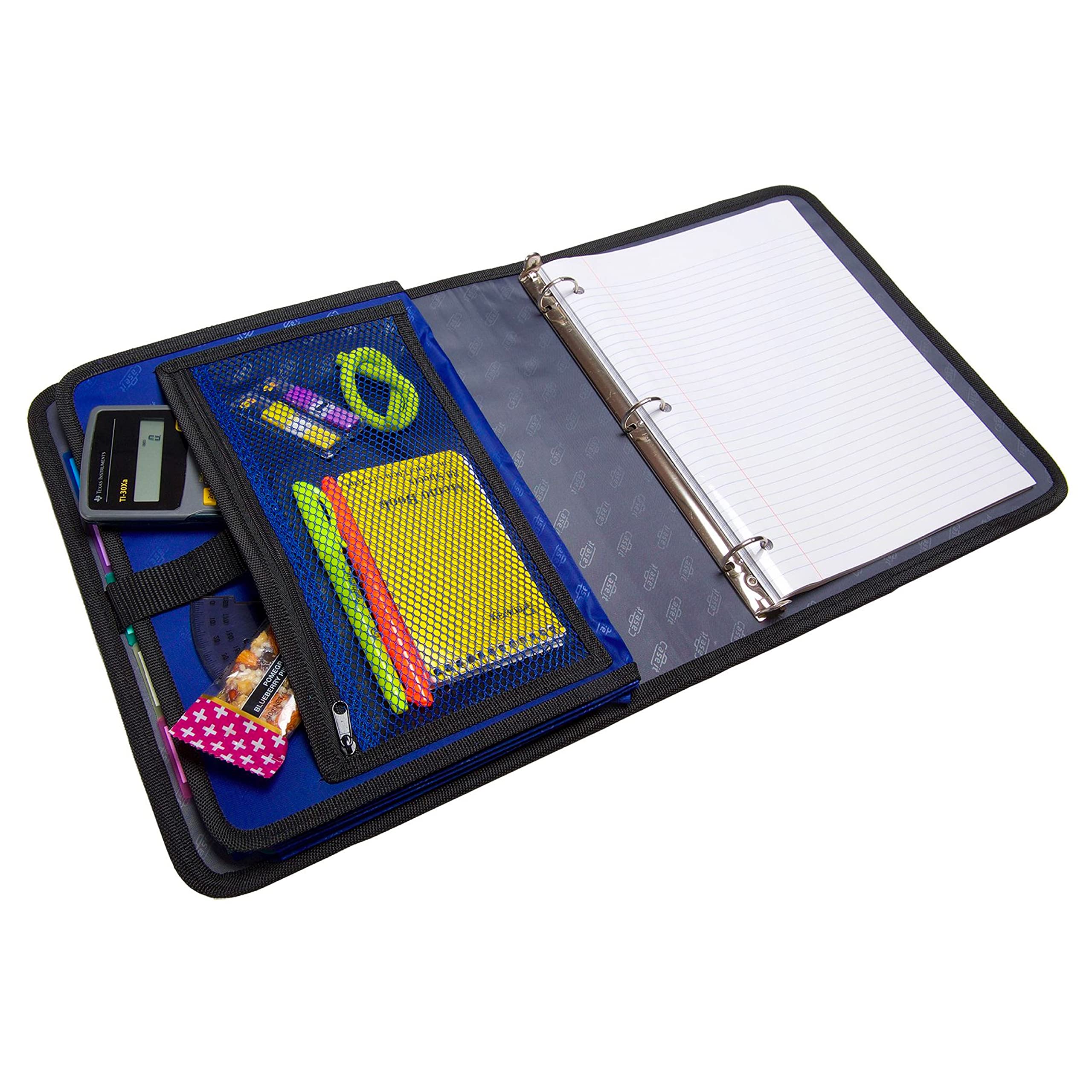 Case-it 1 Inch O-Ring Binder with 5-Color Tabbed Expanding File Folder and Secure Elastic Strap, ‎SLIM-621-FN Purple - Image 4