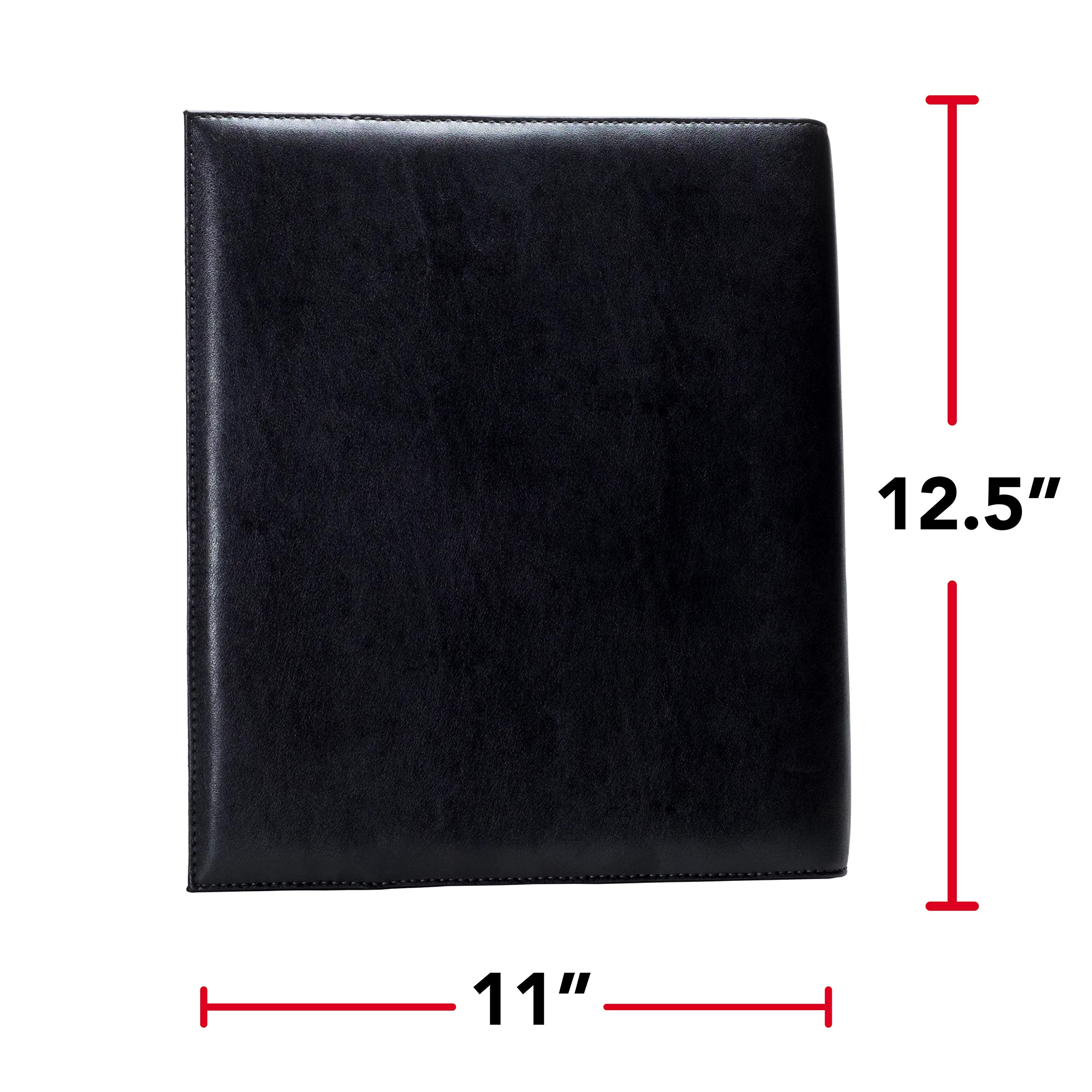 Case-it Pro Padfolio Portfolio Binder, 1 inch D-Ring Binder - 5 Tab Expanding File Folder, Multiple Pockets - Black (LL-PRO-243) - Image 4