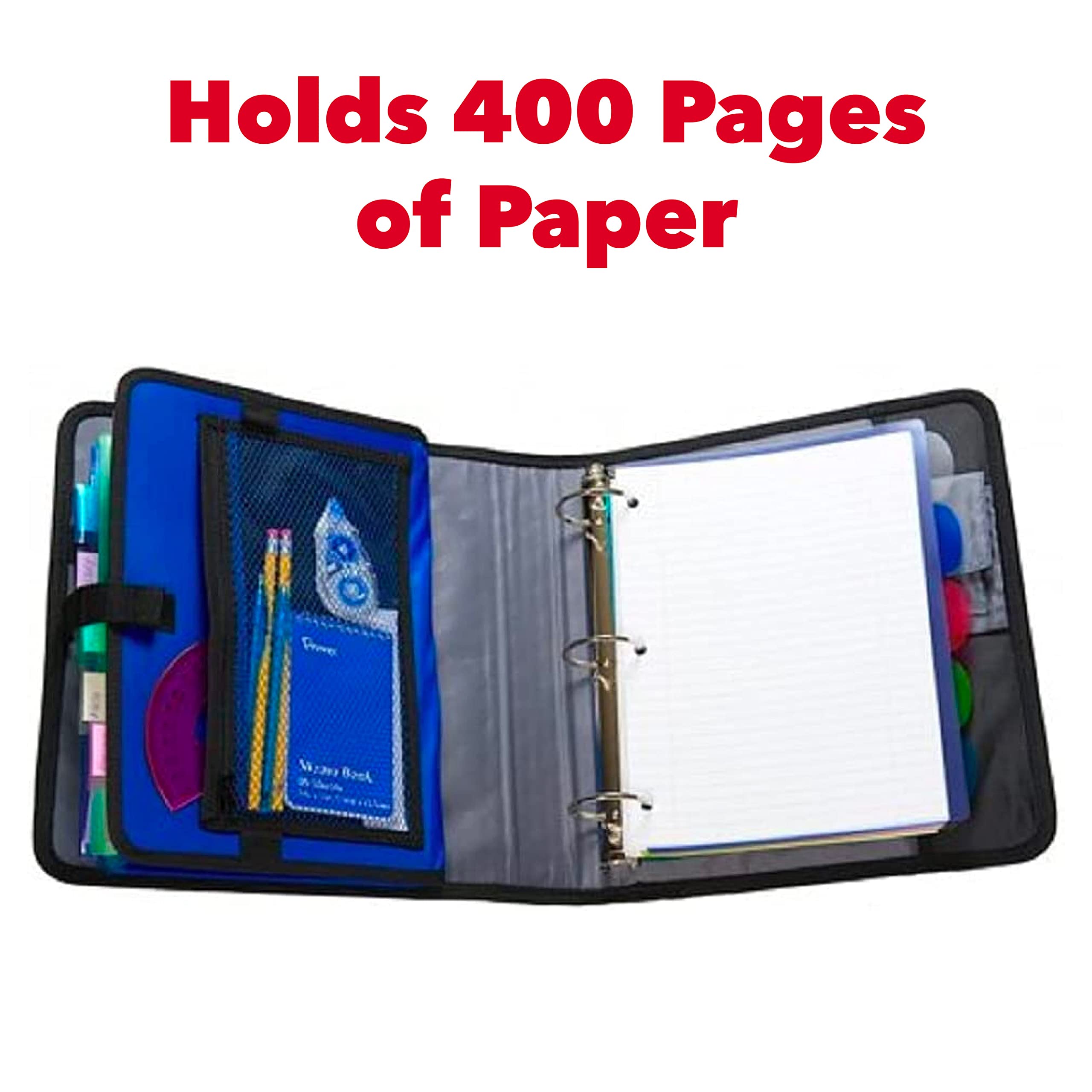 Case-it The Open Tab Secure Seal Binder - 2 Inch O-Rings - 5 Color Tab Expanding File Folder - Multiple Pockets - 400 Sheet Capacity - Red S-826-A - Image 3