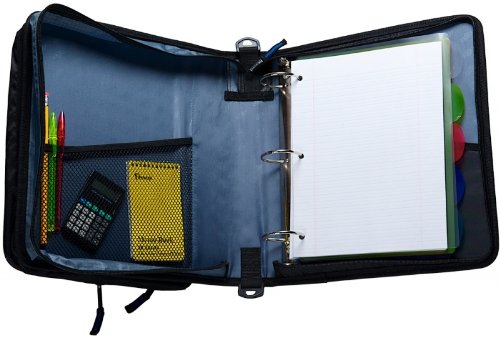 Case-it Universal Zipper Binder | 2-Inch O-Rings, 13-Inch Laptop/Tablet Padded Pocket, 400 Sheet Capacity, Multiple Storage Pockets & Shoulder Strap | School & Office Organizer | LT-007 Purple - Image 7